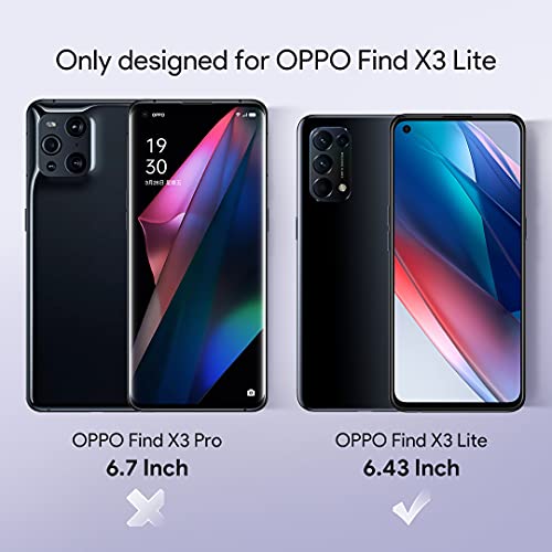 LϟK 4 Pack Protector de Pantalla Compatible con OPPO Find x3 Lite con 2 Pack Cristal Templado y 2 Pack Protector de Lente de Cámara - Sin Burbujas Dureza 9H Doble Protección Kit Fácil instalación