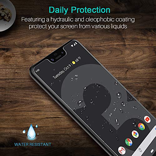 LK Compatible con Google Pixel 3 XL Protector de Pantalla,3 Pack,9H Dureza Cristal Templado, Equipado con Marco de Posicionamiento,Vidrio Templado Screen Protector