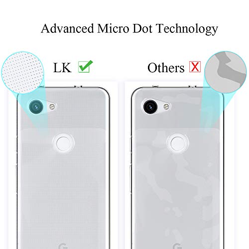 LK Compatible con Google Pixel 3A Funda con 1 Pack Protector de Pantalla Vidrio Templado, HD Transparente Carcasa Ultra Fina Suave TPU Silicona Gel Case Cover - Clara