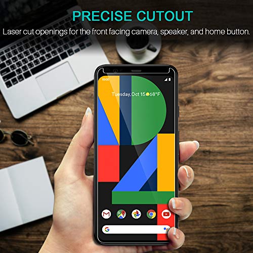 LK Compatible con Google Pixel 4 XL Protector de Pantalla,3 Pack,9H Dureza Cristal Templado, Equipado con Marco de Posicionamiento,Vidrio Templado Screen Protector