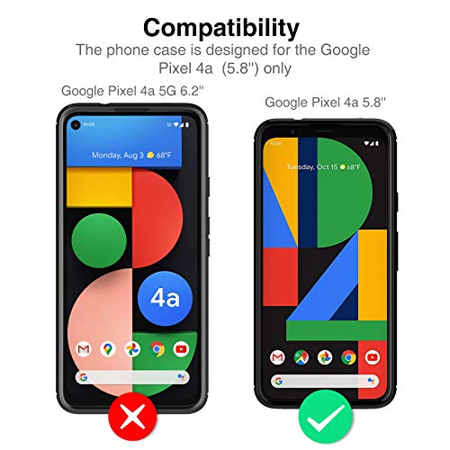 LK Compatible con Google Pixel 4a 4G 5.8 Pulgada Funda con 2 Pack Protector de Pantalla Vidrio Templado, HD Transparente Carcasa Ultra Fina Suave TPU Silicona Gel Case Cover - Clara