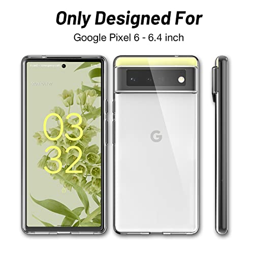 LK Funda Compatible con Google Pixel 6, Carcasa Ultra Slim Flexible Suave Silicona TPU, Antigolpes Anti-Arañazos Carcasa para Google Pixel 6-Clara