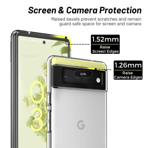 LK Funda Compatible con Google Pixel 6, Carcasa Ultra Slim Flexible Suave Silicona TPU, Antigolpes Anti-Arañazos Carcasa para Google Pixel 6-Clara