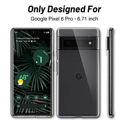 LK Funda Compatible con Google Pixel 6 Pro, Carcasa Ultra Slim Flexible Suave Silicona TPU, Antigolpes Anti-Arañazos Carcasa para Google Pixel 6 Pro-Clara