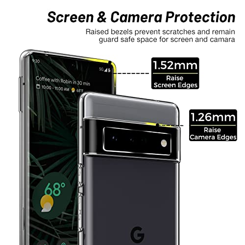 LK Funda Compatible con Google Pixel 6 Pro, Carcasa Ultra Slim Flexible Suave Silicona TPU, Antigolpes Anti-Arañazos Carcasa para Google Pixel 6 Pro-Clara