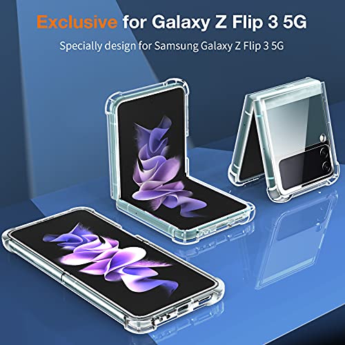 LK Funda Compatible con Samsung Galaxy Z Flip 3, Carcasa de Parachoques Transparente Cover Protectora Ultrafina Funda Compatible con Samsung Galaxy Z Flip 3 5G 2021 - Transparente