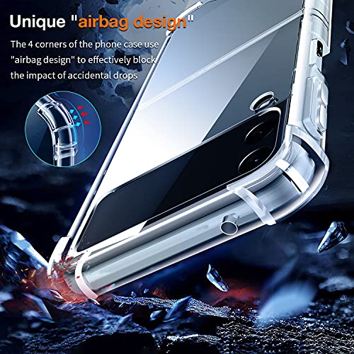 LK Funda Compatible con Samsung Galaxy Z Flip 3, Carcasa de Parachoques Transparente Cover Protectora Ultrafina Funda Compatible con Samsung Galaxy Z Flip 3 5G 2021 - Transparente