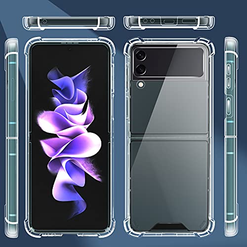 LK Funda Compatible con Samsung Galaxy Z Flip 3, Carcasa de Parachoques Transparente Cover Protectora Ultrafina Funda Compatible con Samsung Galaxy Z Flip 3 5G 2021 - Transparente