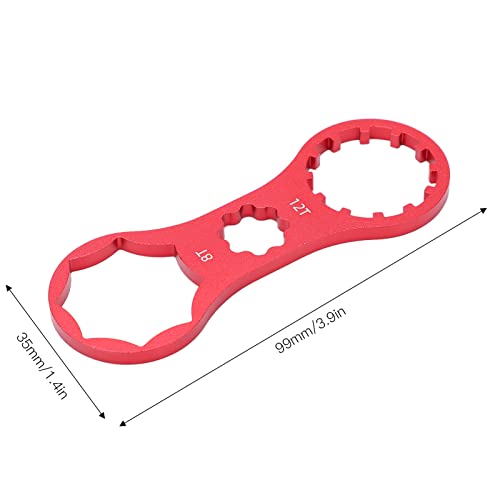 Llave de Extracción de Horquilla Delantera de Bicicleta, 8T - 12T de Aluminio Pulido Y Anodizado, Herramienta de Llave de Cubierta de Hombro de Bicicleta para Suntour XCR XCT XCM para Horquilla RST