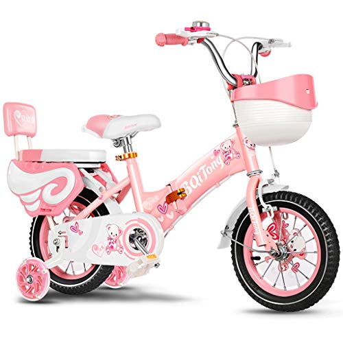 LLF Bicicleta Infantil Niños Bicicleta For Niña 2-12 Años Una Persona Niños, 12 Pulgadas / 14inch / 16Inch / 18Inch De La Bicicleta del Niño con Ruedas De Entrenamiento Y Mano De Frenos