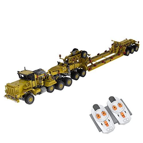 Loads Modelo de camión y remolque teledirigido para OshKosh M911, técnica de control remoto con remolques y motores, 4218 piezas, compatible con la técnica Lego
