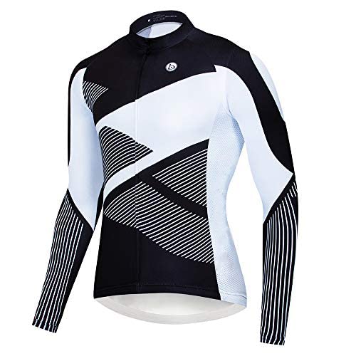 logas Maillot de ciclismo para hombre, de manga larga, transpirable, cómodo, para ciclismo