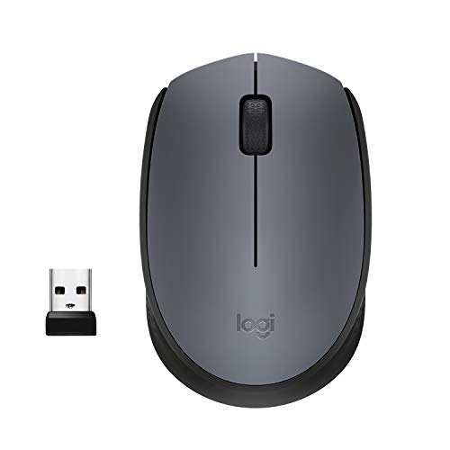 Logitech M170 Ratón Inalámbrico, 2,4 GHz con Nano Receptor USB, Seguimiento Óptico, Batería 12 Meses, Ambidiestro, PC/Mac/Portátil, Gris