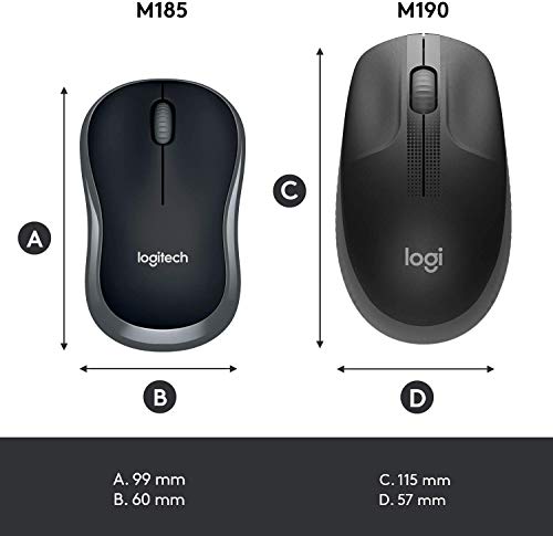 Logitech M185 Ratón Inalámbrico, 2.4 GHz con Mini Receptor USB, Batería 12 Meses, Seguimiento Óptico 1000 DPI, Ambidiestro, PC/Mac/Portátil, Azul