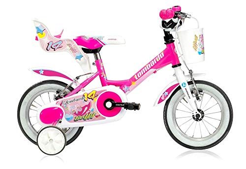Lombardo Baffy - Frenos de llanta para niña (21 cm), Color Fucsia y Blanco