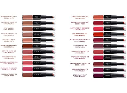 L'Oreal Paris Pintalabios Permanente de Larga Duración Infalible 24H Lipstick, Color Rojo Tono 506 Infalible
