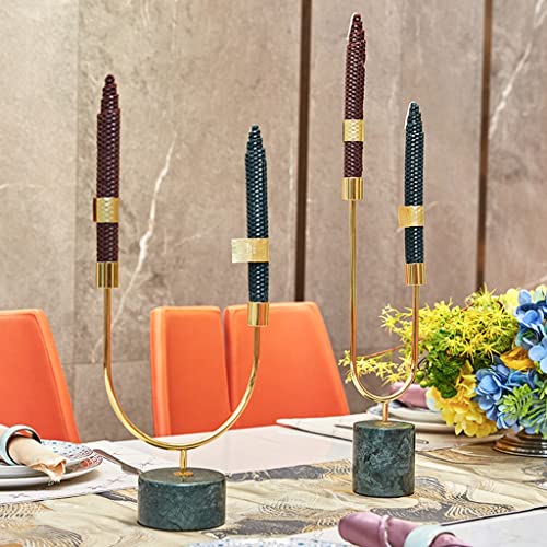 Los Candelabros De Metal Son Adecuados para Candelabros De 10 Pulgadas Muy Adecuados para Velas LED Y De Columna Regalos (Color : Blue, Size : 11 * 21 * 27.5cm)