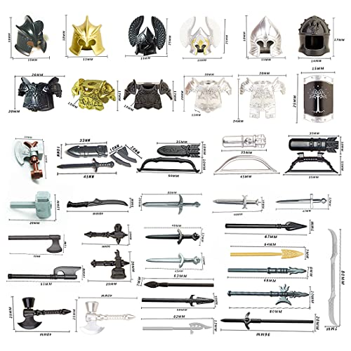 LOTFUN Juego de armas personalizadas compatible con figuras de Lego Star Wars, 72 piezas, estilo medieval