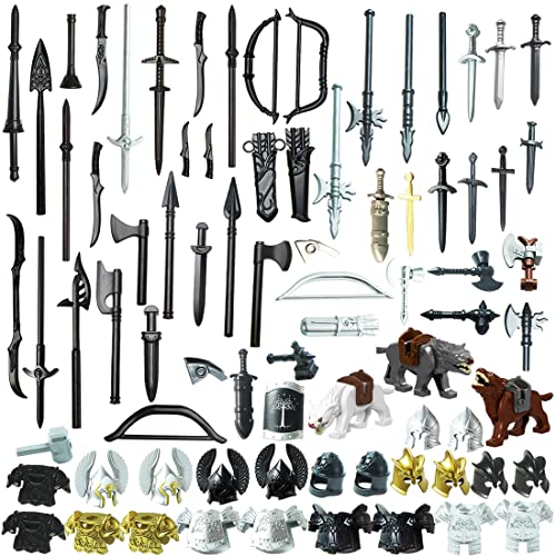 LOTFUN Juego de armas personalizadas compatible con figuras de Lego Star Wars, 72 piezas, estilo medieval