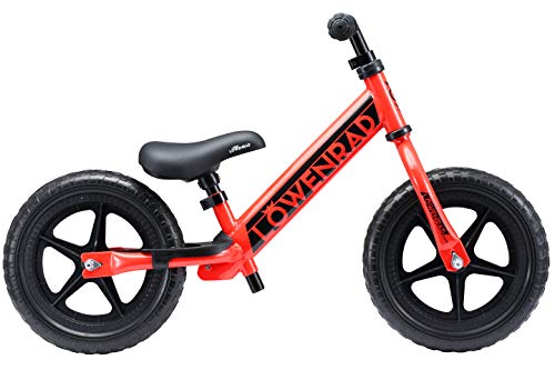 LÖWENRAD Bicicleta sin Pedales para niños y niñas a Partir de 3 - 4 año, Bici 12" Ligero (3KG) con sillín y manubrio Regulable, Rojo