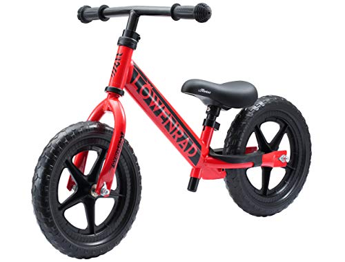 LÖWENRAD Bicicleta sin Pedales para niños y niñas a Partir de 3 - 4 año, Bici 12" Ligero (3KG) con sillín y manubrio Regulable, Rojo
