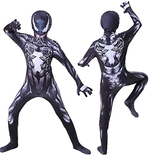 LQ-LIMAO Venom Cosplay Body Disfraz Halloween Disfraz Leotardo Lycra Spandex Mono Cumpleaños Fiestas Accesorios de Rendimiento Conjunto de Cuerpo Completo,Adult (160~170cm)-Outfits