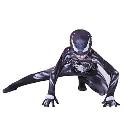 LQ-LIMAO Venom Cosplay Body Disfraz Halloween Disfraz Leotardo Lycra Spandex Mono Cumpleaños Fiestas Accesorios de Rendimiento Conjunto de Cuerpo Completo,Adult (160~170cm)-Outfits