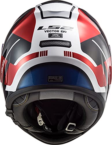 LS2 103973832M - Casco de moto Full Face FF397 Vector FT2 Automat, unisex, blanco/rojo, talla M
