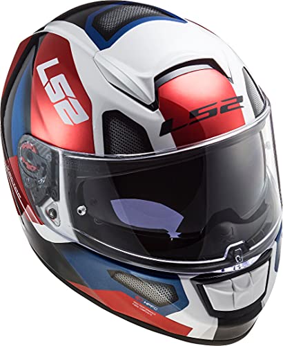 LS2 103973832M - Casco de moto Full Face FF397 Vector FT2 Automat, unisex, blanco/rojo, talla M