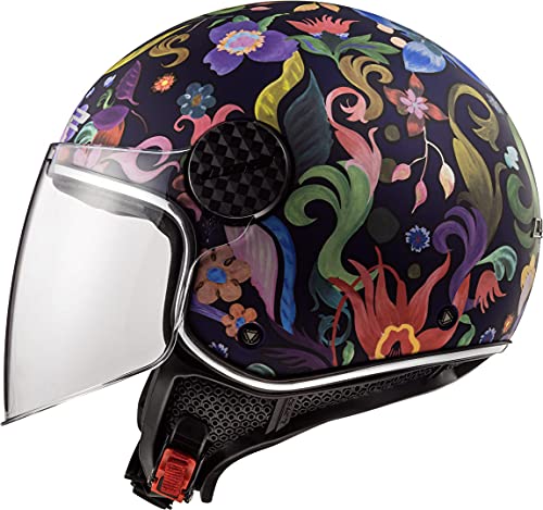 LS2 Casco de moto OF558 SPHERE LUX BLOOM Azul Rosa, Negro/Azul/Rosa, XS