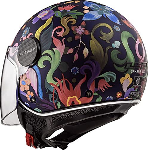 LS2 Casco de moto OF558 SPHERE LUX BLOOM Azul Rosa, Negro/Azul/Rosa, XS