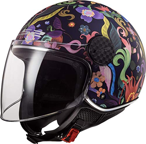 LS2 Casco de moto OF558 SPHERE LUX BLOOM Azul Rosa, Negro/Azul/Rosa, XS