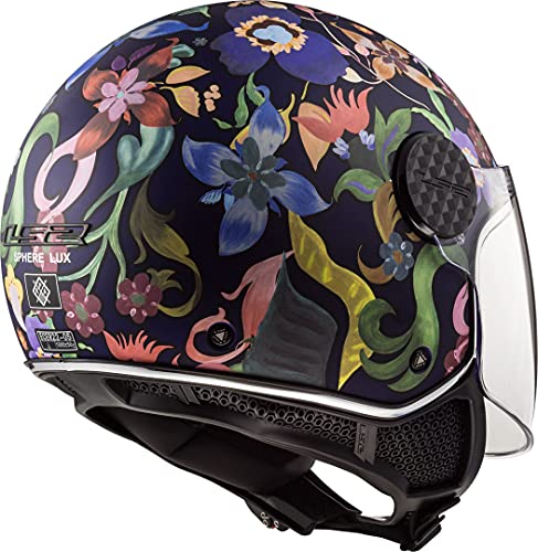 LS2 Casco de moto OF558 SPHERE LUX BLOOM Azul Rosa, Negro/Azul/Rosa, XS