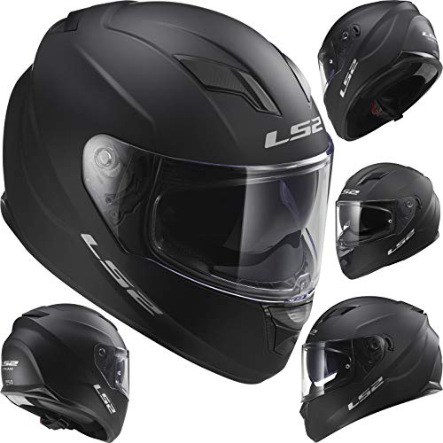 LS2 Casco de moto STREAM EVO MAT Negro, Negro, M