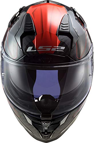 LS2, Casco integral de moto Challenger fold red glossy, M