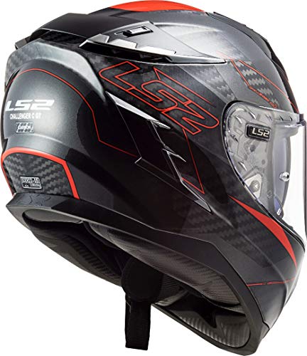 LS2, Casco integral de moto Challenger fold red glossy, M