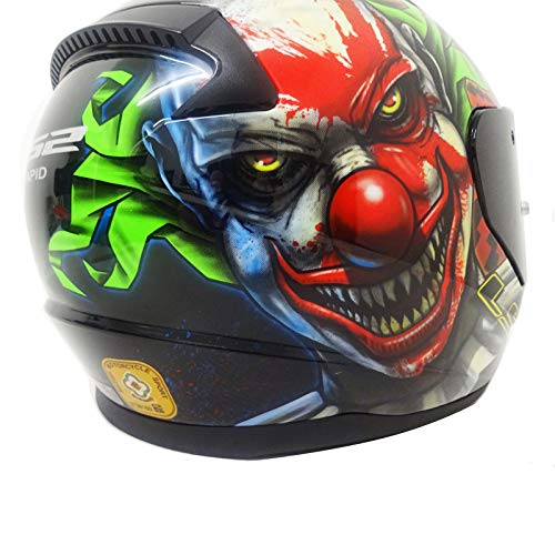 LS2 FF353 RAPID Casco integral para moto con diseño de payaso para adultos, con visera oscura (payaso, S (55 – 56 cm)