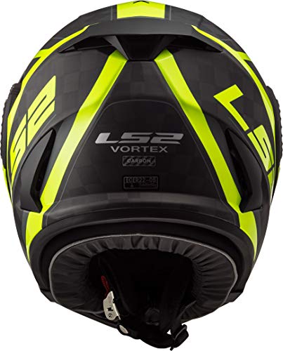 LS2 NC Casco per Moto, Hombre, Negro/Amarillo, XS