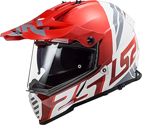 LS2 Pioneer EVO Evolve Casco de Moto, Hombre, Rojo y Blanco, Large