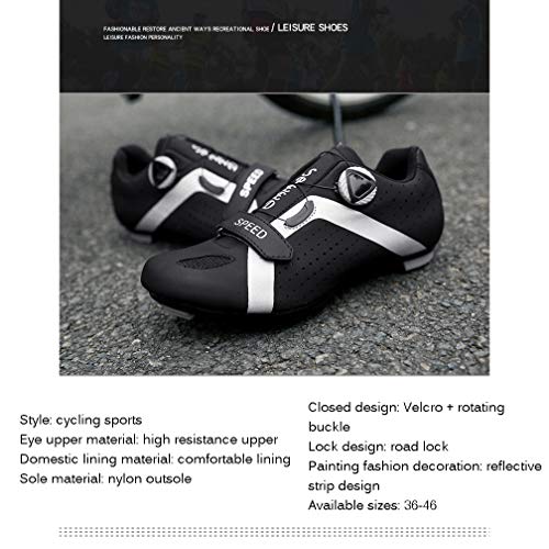 LU-Model Zapatillas de Ciclismo Elite SPD MTB para Hombres Mujeres Ideales para Bicicletas de montaña, Ciclismo de Ciclo XC en incluidos Black-43