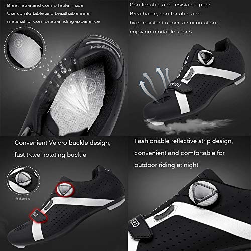 LU-Model Zapatillas de Ciclismo Elite SPD MTB para Hombres Mujeres Ideales para Bicicletas de montaña, Ciclismo de Ciclo XC en incluidos Black-43