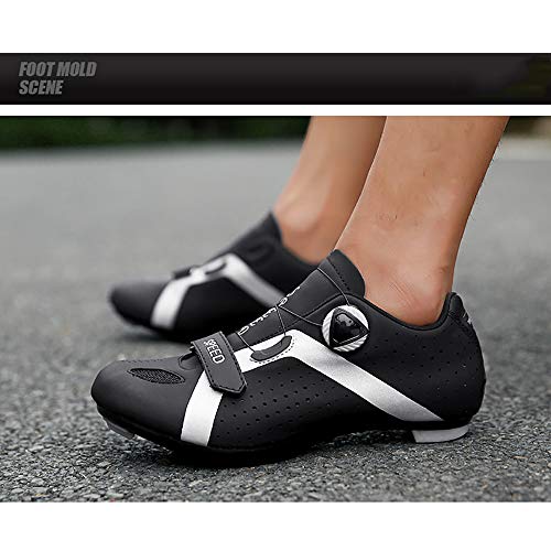 LU-Model Zapatillas de Ciclismo Elite SPD MTB para Hombres Mujeres Ideales para Bicicletas de montaña, Ciclismo de Ciclo XC en incluidos Black-43