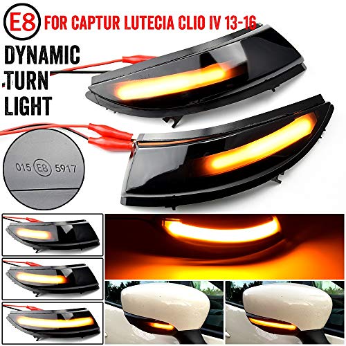 Luces De Giro Para RENAULT CLIO IV MK4 CAPTUR J87 Dynamic Turn Signal Light Light Light Indicador de espejo Reemplazar directamente Original Giro De Intermitentes