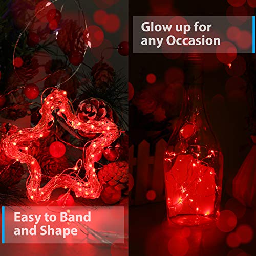 Luces Led USB, Ariceleo 1 Piezas 5 Metros 50 LED Mini LÁMpara Alambre de Cobre Guirnalda Cadena Luces de Navidad para Casa Dormitorio Navidad Habitacion Fiestas Boda DecoraciÓN(Rojo)