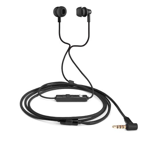 LUDOS AURIS Auriculares In Ear con Cable y Microfono, 5 Años de Garantía, Aislamiento de Ruido, Control de Volumen, para iPhone, iPad, Samsung, Mi, Xiaomi, Huawei, Gaming, Deportivos, Ordenador