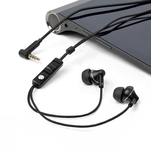 LUDOS AURIS Auriculares In Ear con Cable y Microfono, 5 Años de Garantía, Aislamiento de Ruido, Control de Volumen, para iPhone, iPad, Samsung, Mi, Xiaomi, Huawei, Gaming, Deportivos, Ordenador