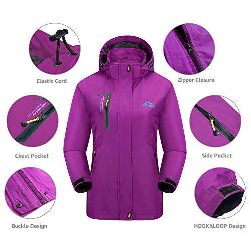 LUI SUI Chaqueta impermeable ligera para mujer Sports Mountain Chaqueta cortavientos