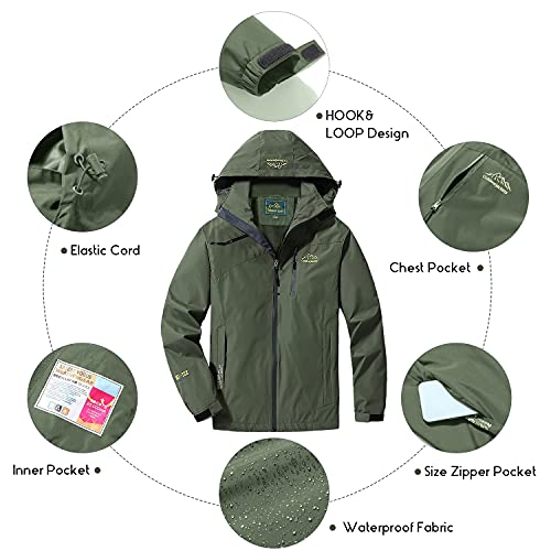 LUI SUI Hombre Chaqueta impermeable para la lluvia Al aire libre Deportes ligeros Prendas de abrigo Resistente al viento Senderismo Camping Impermeable