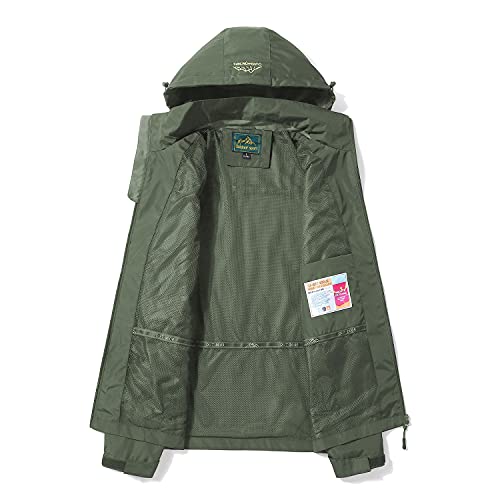 LUI SUI Hombre Chaqueta impermeable para la lluvia Al aire libre Deportes ligeros Prendas de abrigo Resistente al viento Senderismo Camping Impermeable