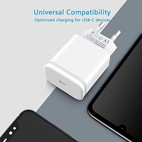 LUOATIP 20W Cargador Rapido USB C Enchufe for iPhone 13/13 Mini/13 Pro/13 Pro Max 12/12 Mini/12 Pro/12 Pro Max 11/11 Pro/11 Pro Max, Corriente PD 3.0 Corriente USBC Carga Rapida Pared Movil Adaptador